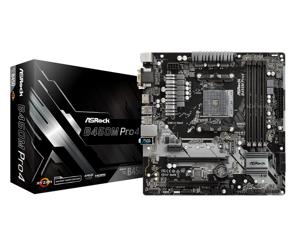 Asrock B450m Pro4 AM4 Motherboard